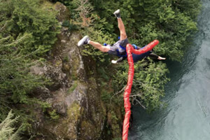 Dr. Swain bungee jumping
