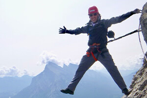 Dr. Swain rock climbing